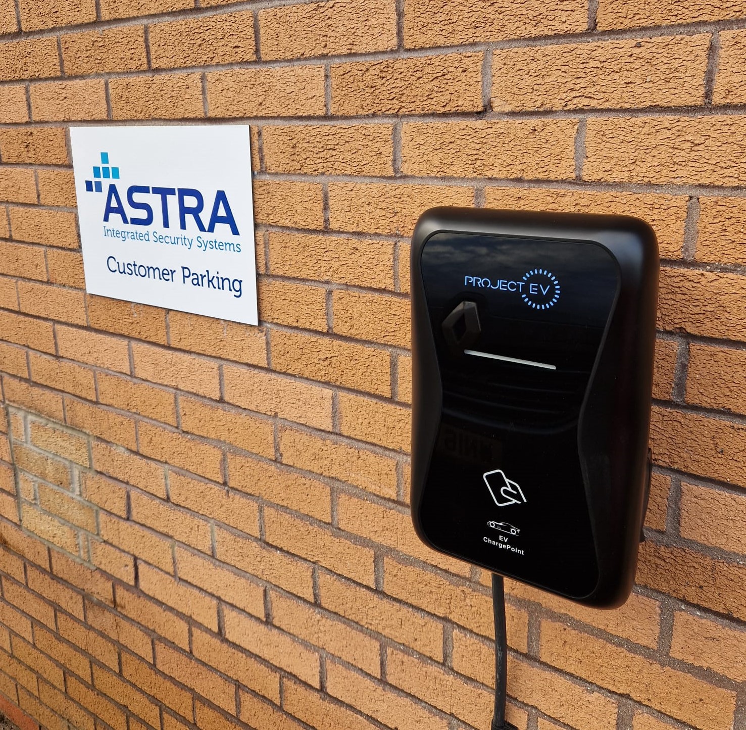 Clients, partners and customers can charge their cars up when visiting us