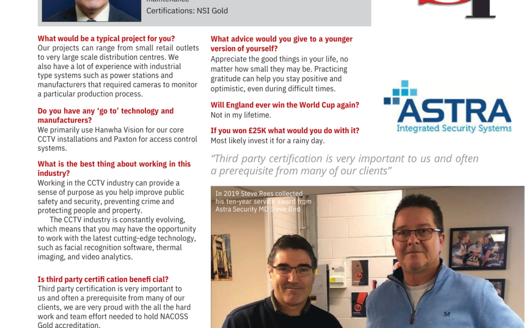 Astra Security Ltd Senior Project Manager, Steve Rees was featured in this month’s edition of PSI Magazine!