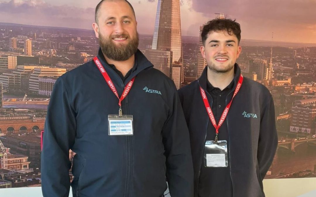 Astra Project Manager, Joe Rogers and Project Coordinator, Mason Davies visit Hikvision’s UK HQ to complete their HSCS CCTV training!